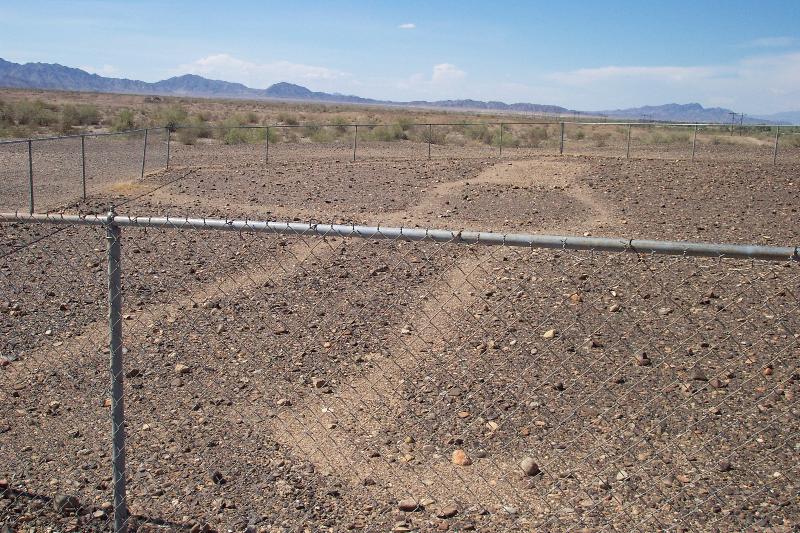 picture shows Intaglio near Blythe, California of a human figure measuring 171 feet long on the ground.